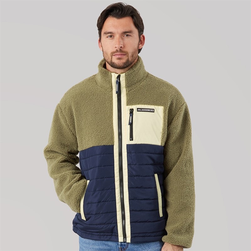 Mens Hybrid Jacket Khaki/Mustard - Image 3