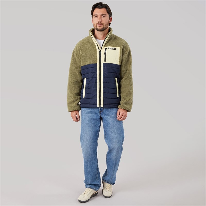 Mens Hybrid Jacket Khaki/Mustard - Image 4