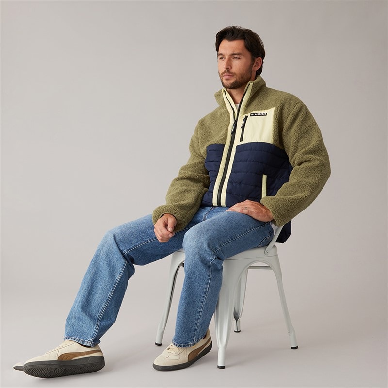 Mens Hybrid Jacket Khaki/Mustard - Image 5