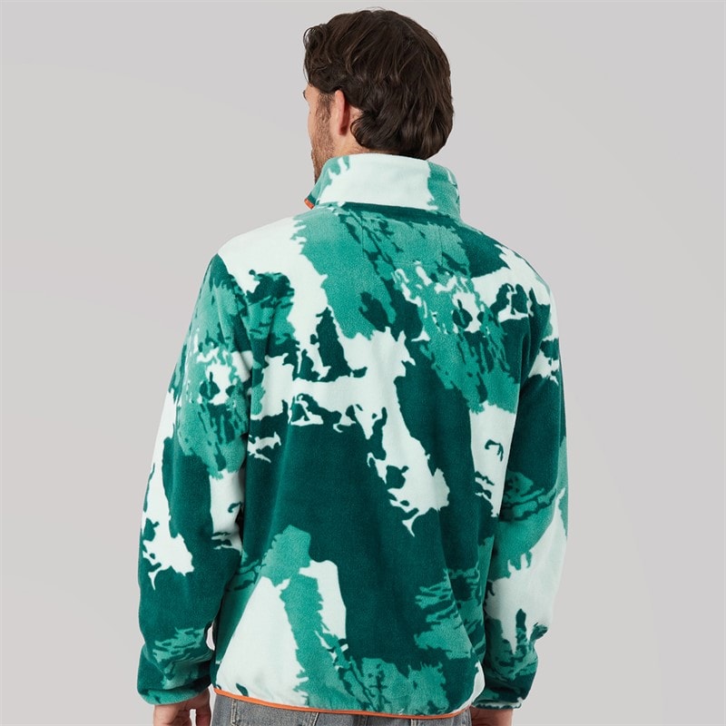 Mens Mossridge Camo Print Microfleece Green - Image 2