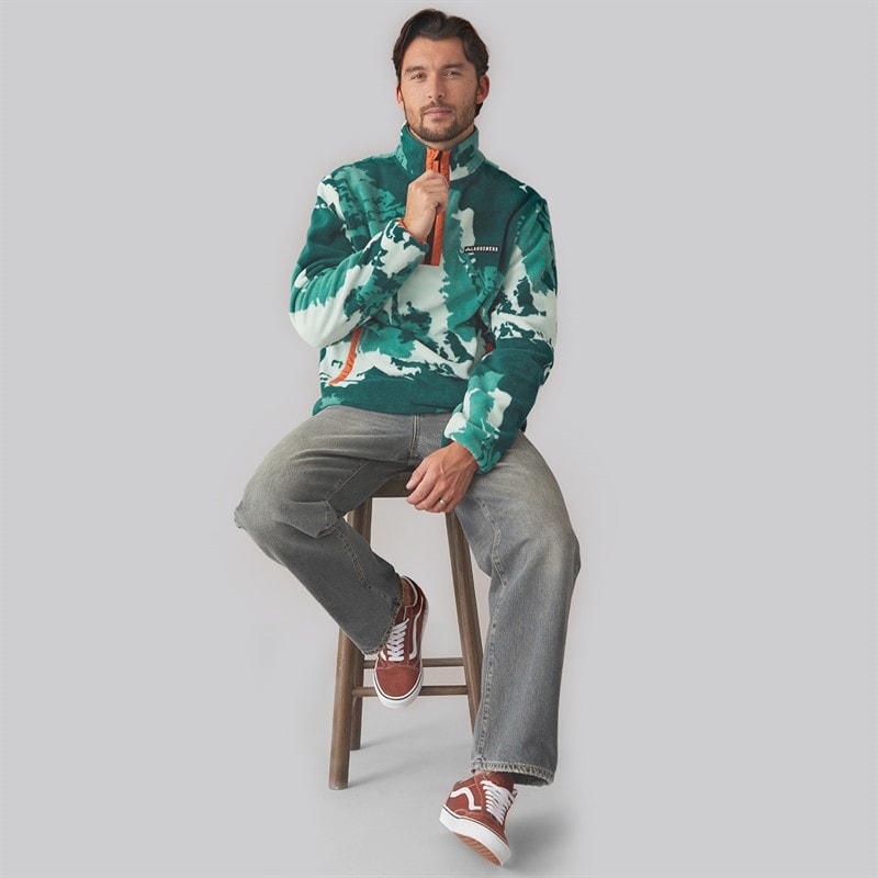 Mens Mossridge Camo Print Microfleece Green - Image 5