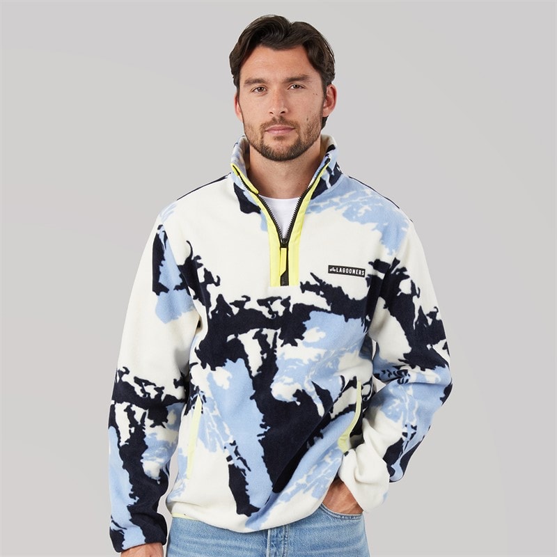Lagooners Mens Mossridge Camo Print Microfleece Blue