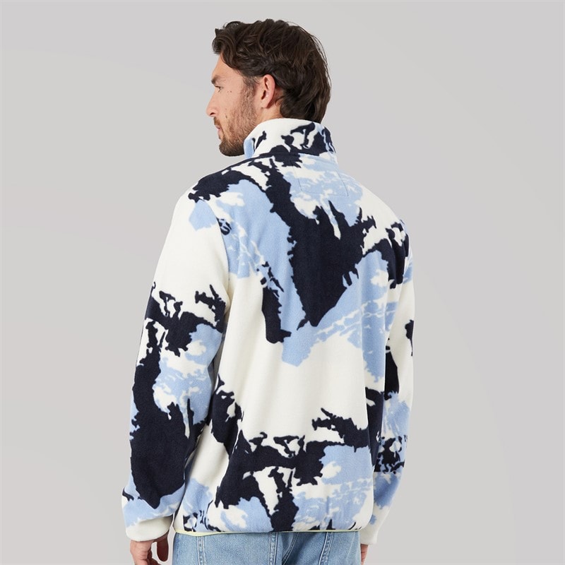 Mens Mossridge Camo Print Microfleece Blue - Image 2