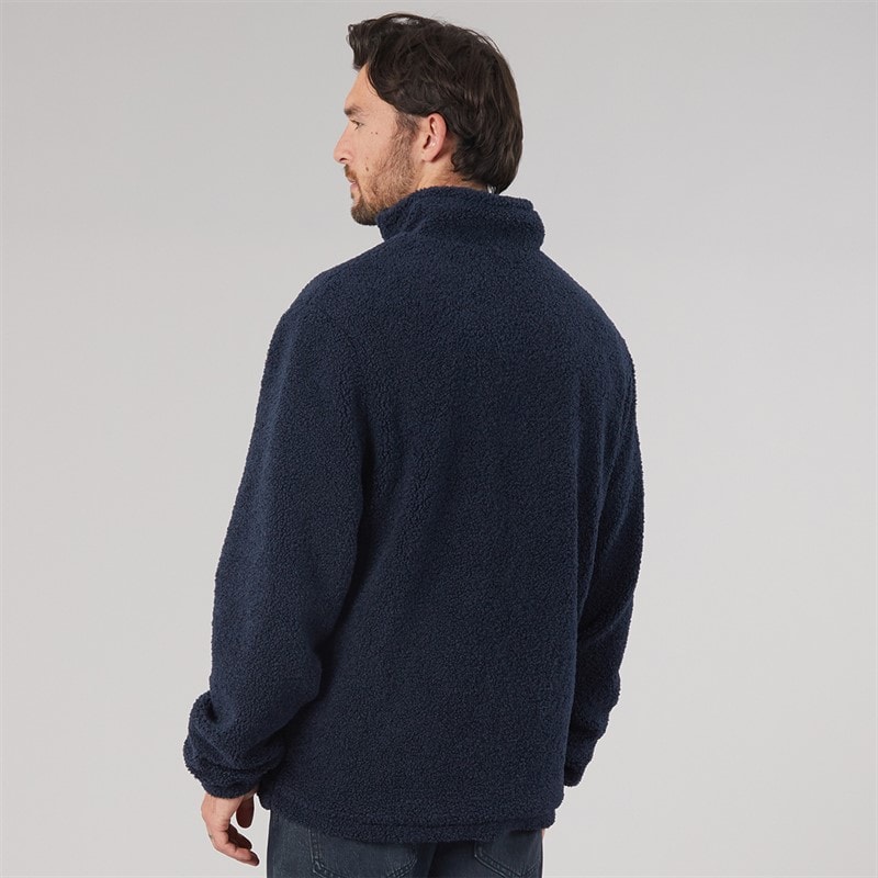 Mens Rafferty Borg Zip Through Jacket Navy/Charcoal - Image 2