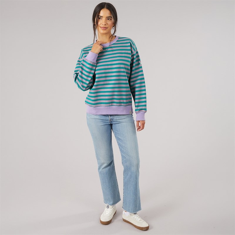 Womens Dewfall Stripe Sweatshirt Grape - Image 4