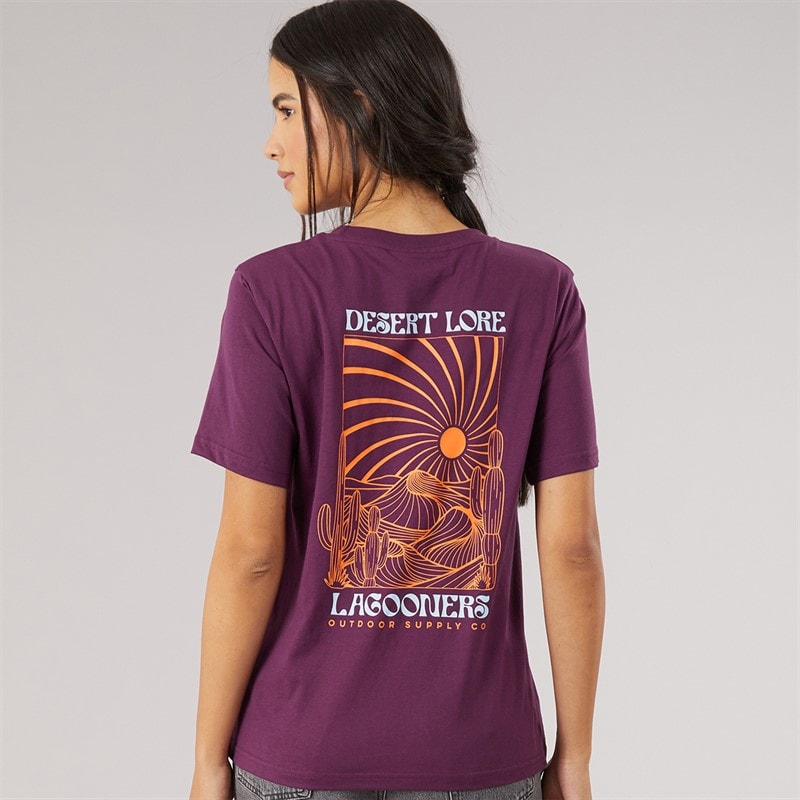 Womens Meadow T-Shirt Dark Purple - Image 3