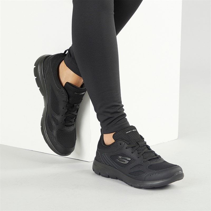 SKECHERS Womens Skechers Summits Suited Trainers Black/Black