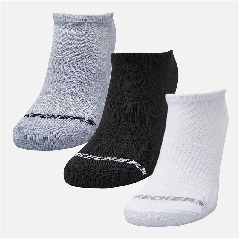 Six Pack No Show Socks White/Black/Grey - Image 2