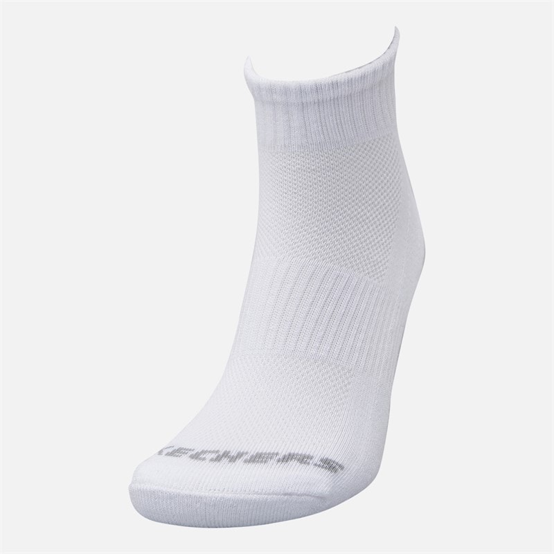 Six Pack Quarter Socks White Traditional - Image 2
