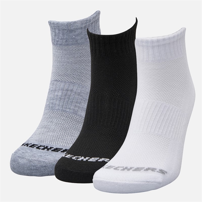 Six Pack Quarter Socks White/Black/Grey - Image 2