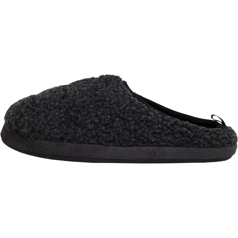 Mens Sherpa Mule Slippers Charcoal - Image 2