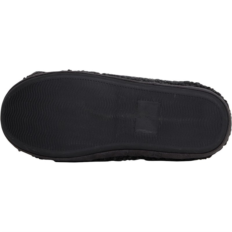 Mens Sherpa Mule Slippers Charcoal - Image 3