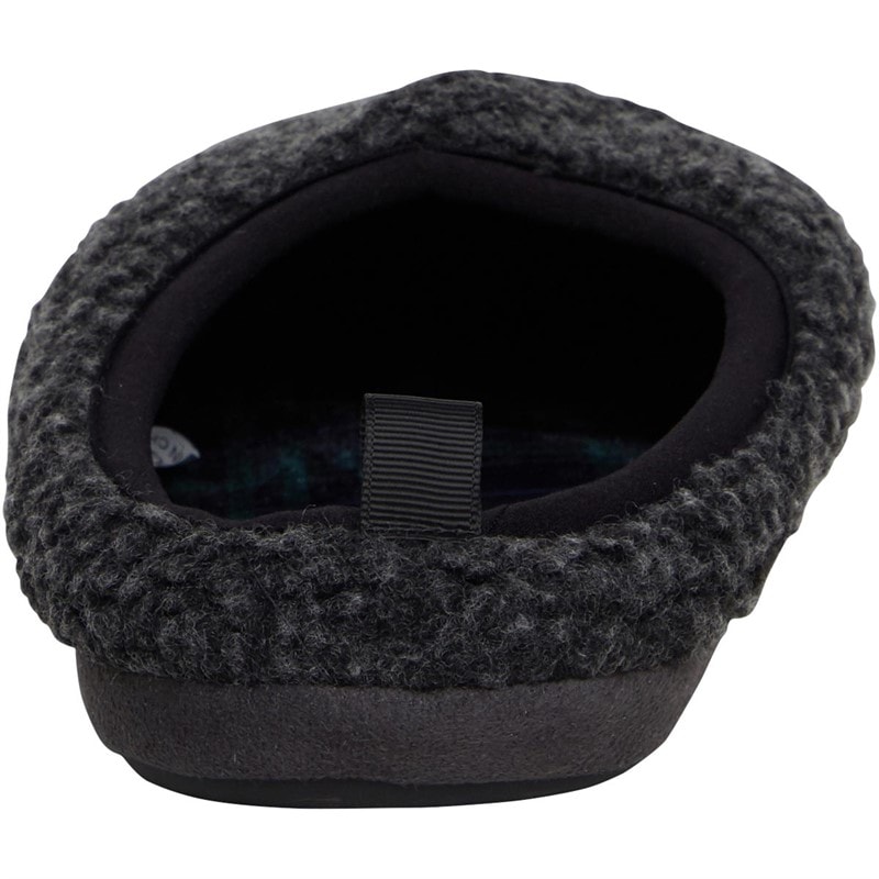 Mens Sherpa Mule Slippers Charcoal - Image 4