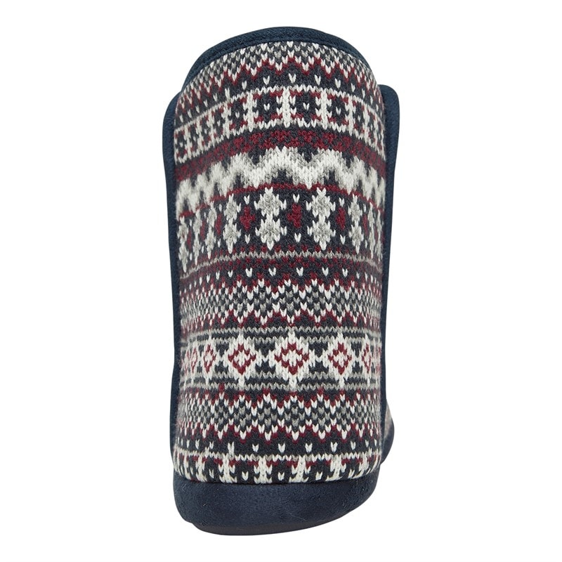 Mens Fairisle Sherpa Lined Bootee Slippers Multi - Image 4