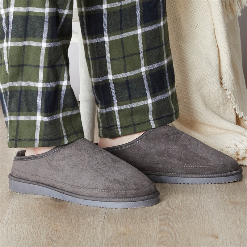 Mad Wax Mens Kinross Mule Slippers Grey
