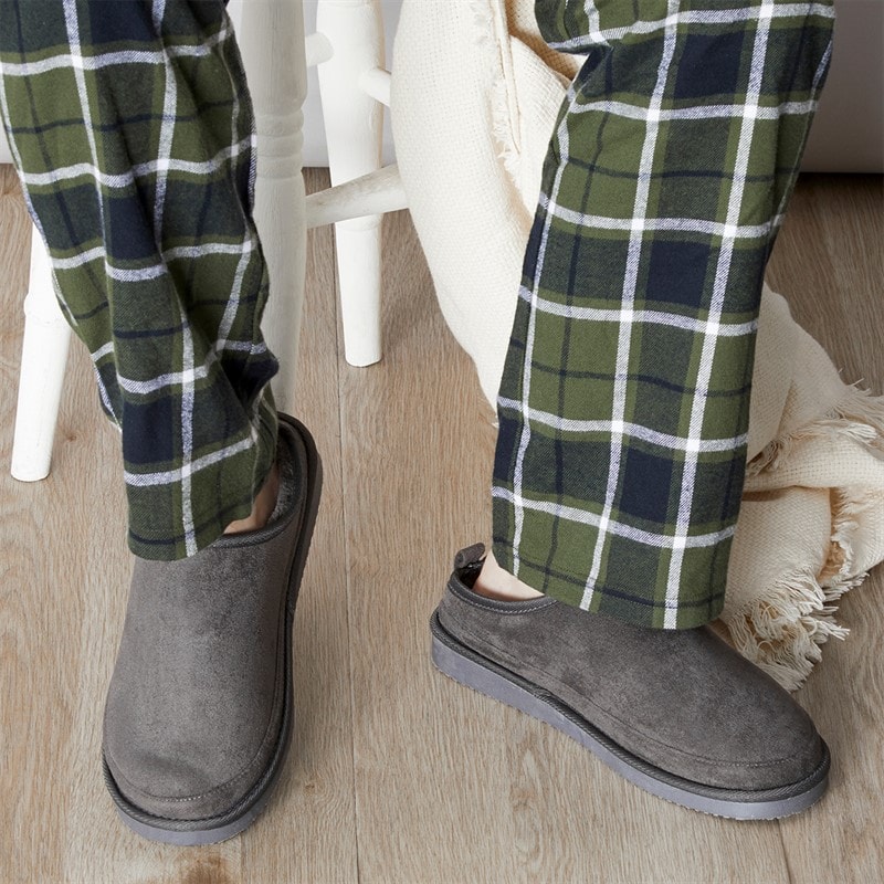 Mens Kinross Mule Slippers Grey - Image 2