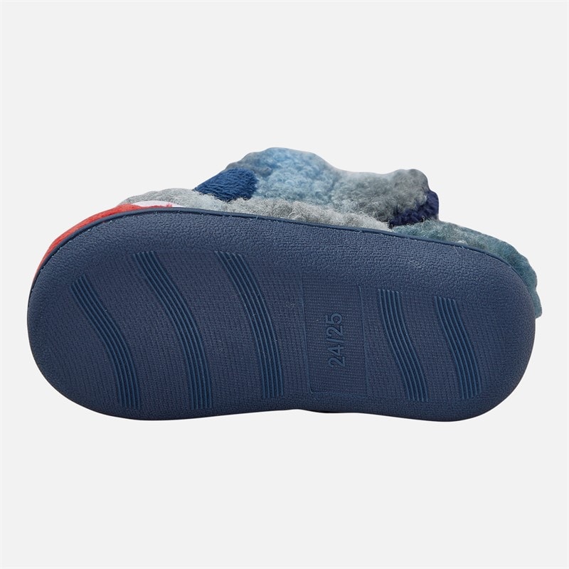 Boys Shark Bootie Slippers Blue - Image 3