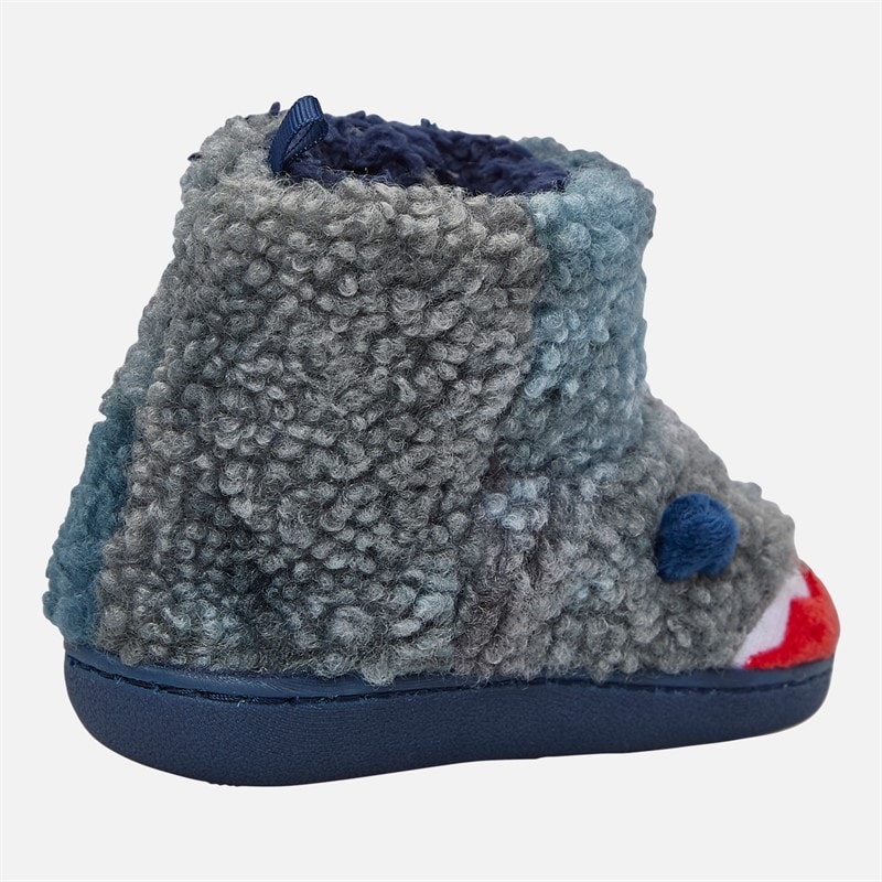 Boys Shark Bootie Slippers Blue - Image 5