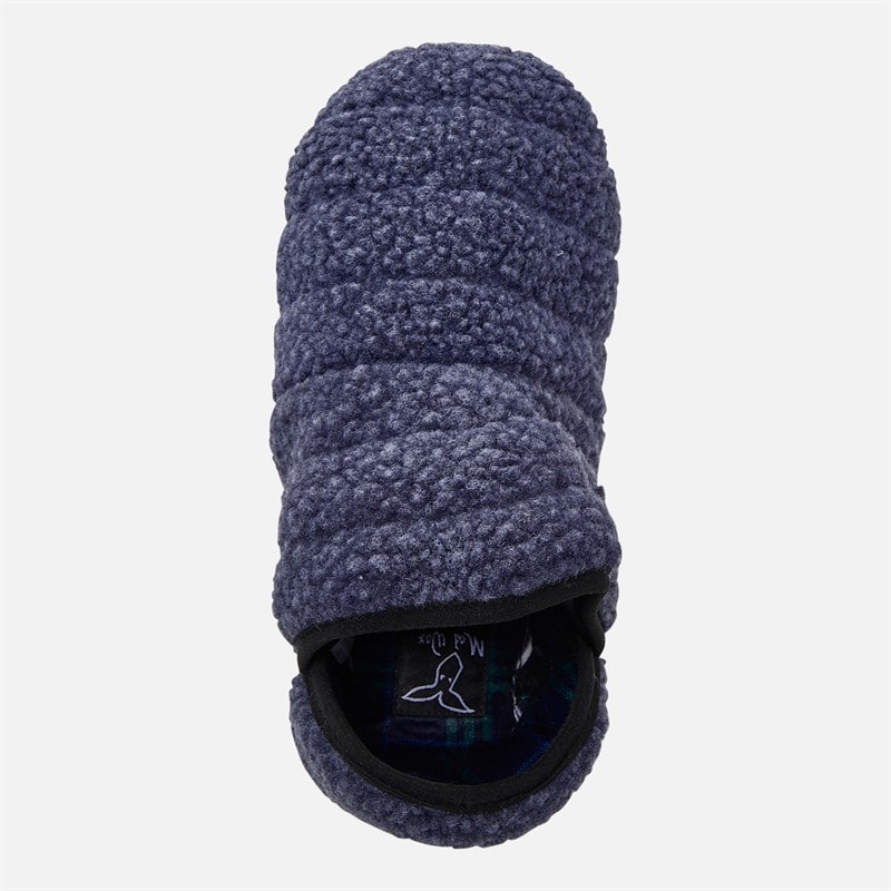 Mens Sherpa Bootee Slippers Blue - Image 4