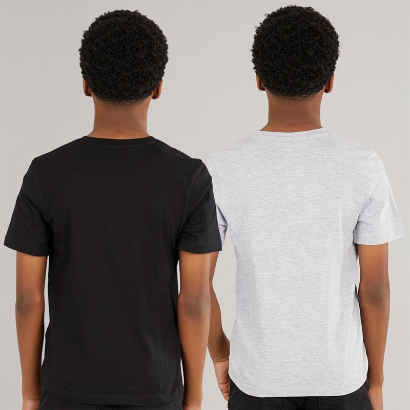 BOSS Boys Two Pack T-Shirt Black/Grey - Image 2
