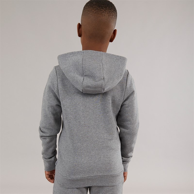 Boys Zip Through Hoodie Heather Grey - Image 2