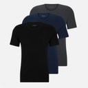 Mens Three Pack T-Shirts Black/Dark Blue/Charcoal