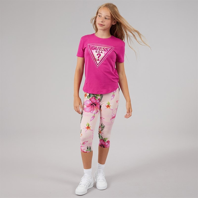 Girls Capri Leggings Hibiscus Oasis - Image 3