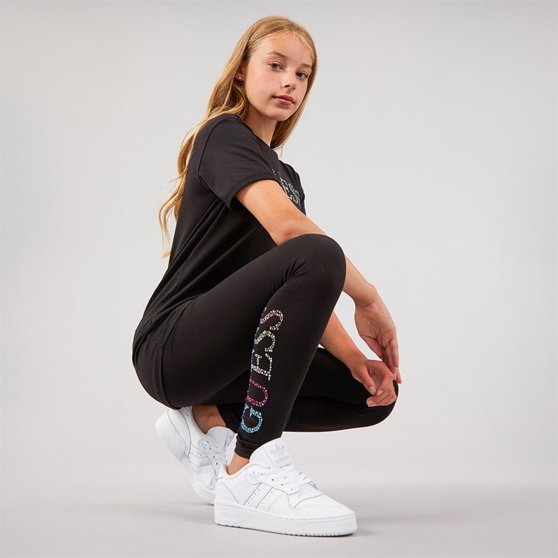 Girls Leggings Jet Black A996 - Image 4