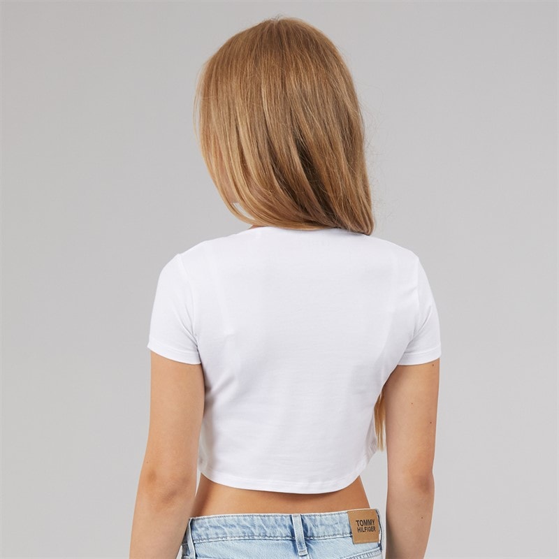 Girls Crop T-Shirt Pure White - Image 2