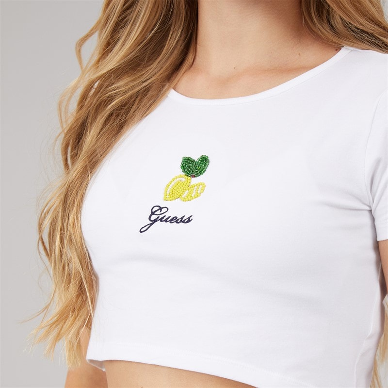 Girls Crop T-Shirt Pure White - Image 3