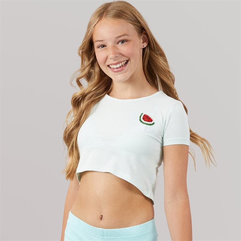 Girls Crop T-Shirt Peaceful Green - Image 3