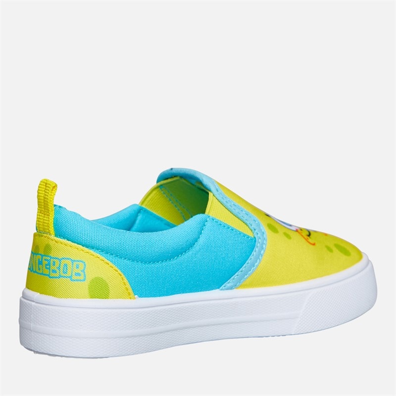 SpongeBob Kids Slip On Canvas Pumps Yellow/Blue - Image 5