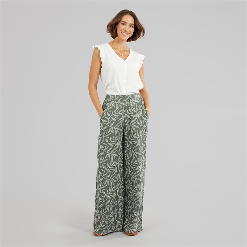 Amara Womens Reya Ramona Trousers Thyme - Image 4