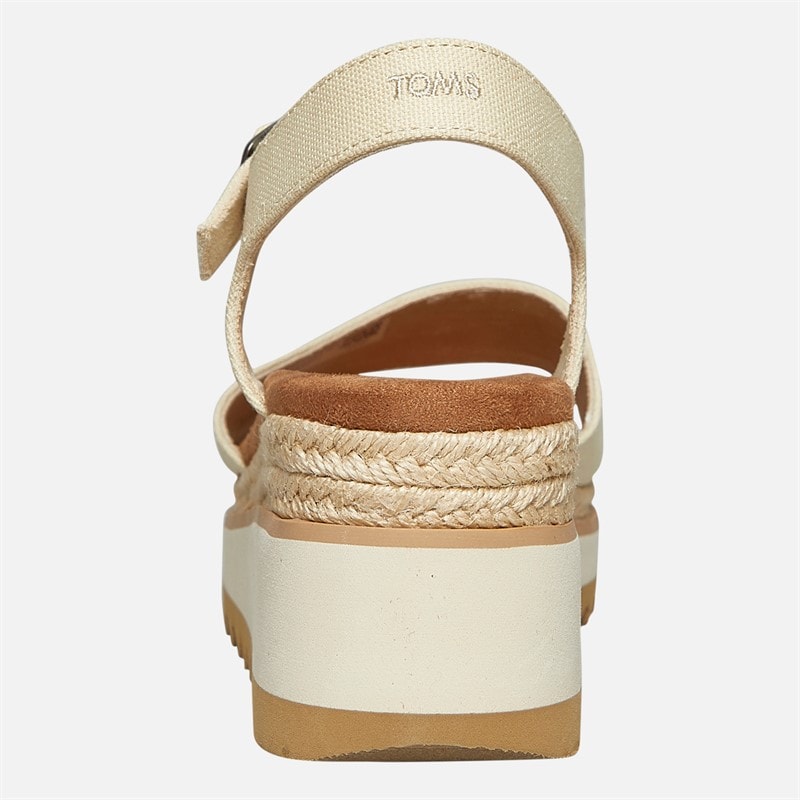 TOMS Womens Flora Ankle Strap Wedge Sandals Natural - Image 3