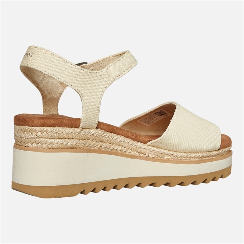 TOMS Womens Flora Ankle Strap Wedge Sandals Natural - Image 5
