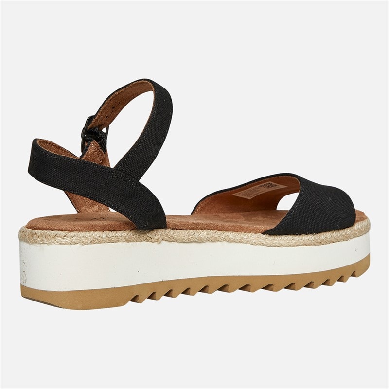 TOMS Womens Naia Ankle Strap Sandals Black - Image 5