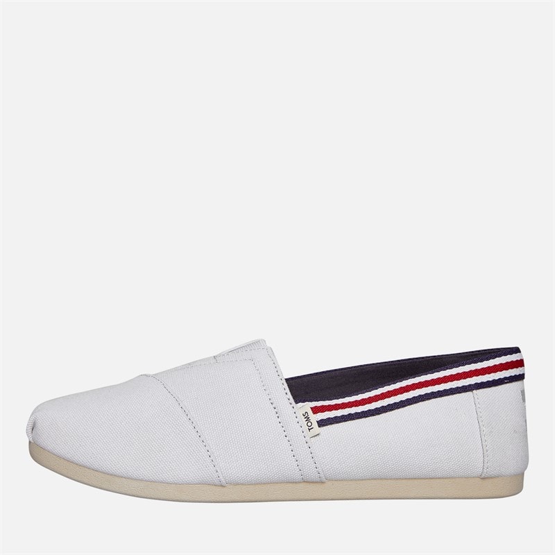 TOMS Mens Canvas Alpargata Espadrilles White - Image 1