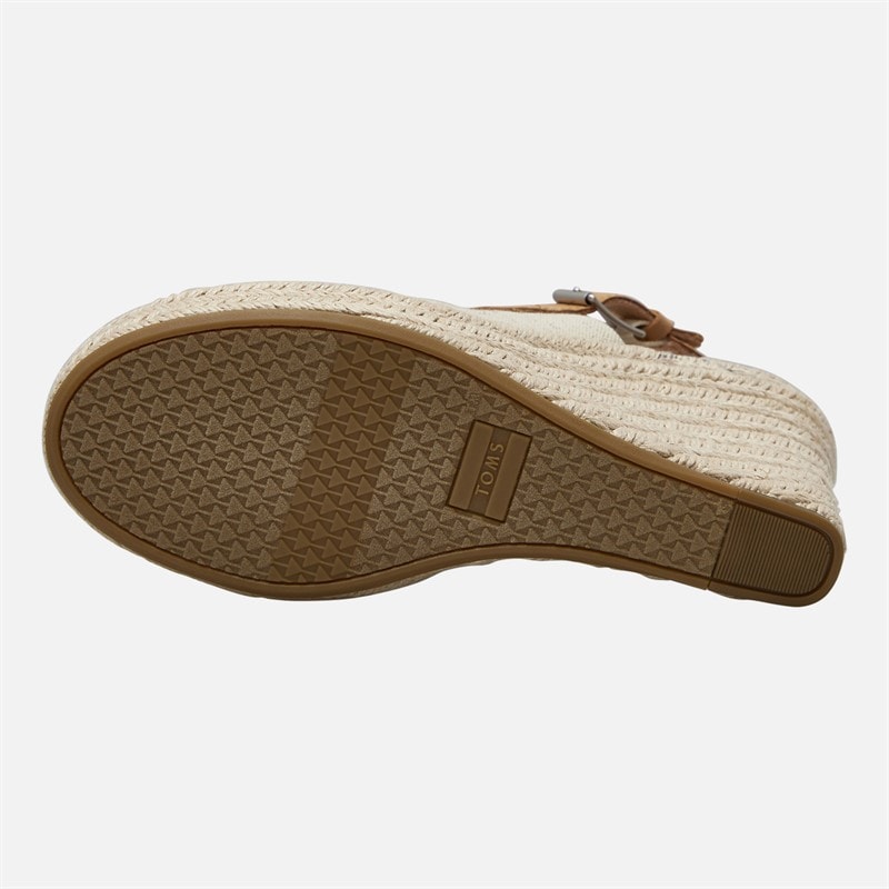 TOMS Womens Monica Ankle Strap Wedge Sandals Natural - Image 2