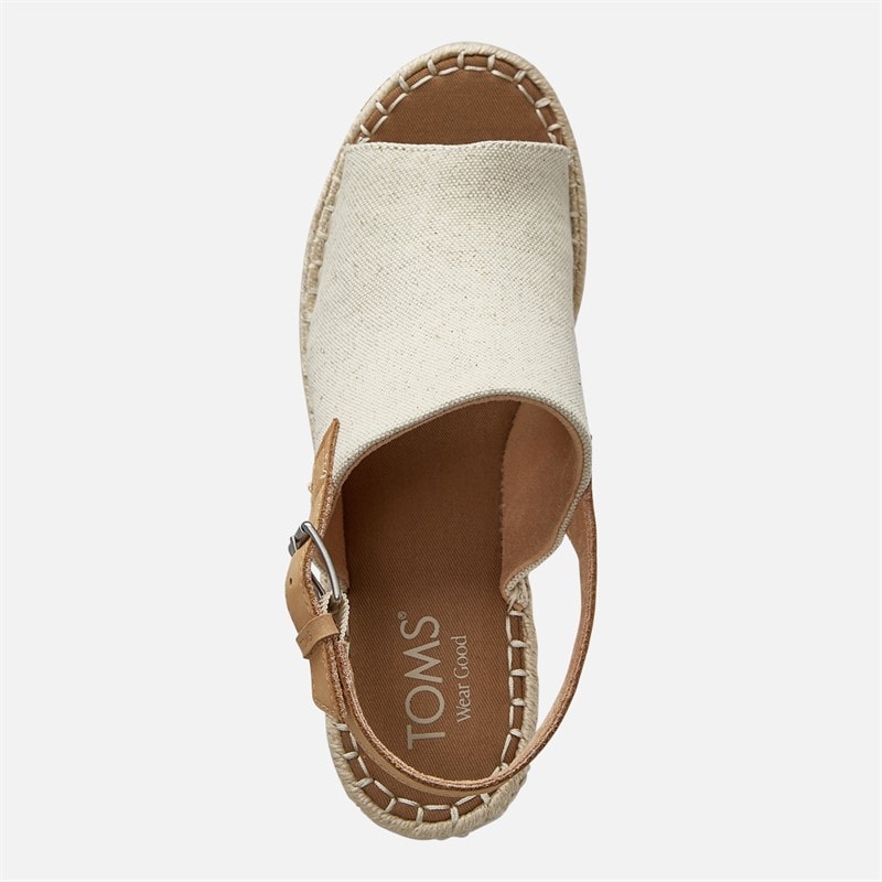 TOMS Womens Monica Ankle Strap Wedge Sandals Natural - Image 4