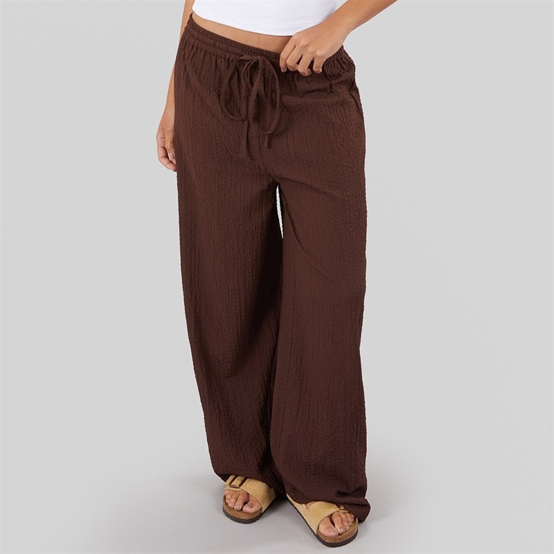 Wednesday's Girl Womens Abbey Tie Waist Trousers Chocolate - Image 2