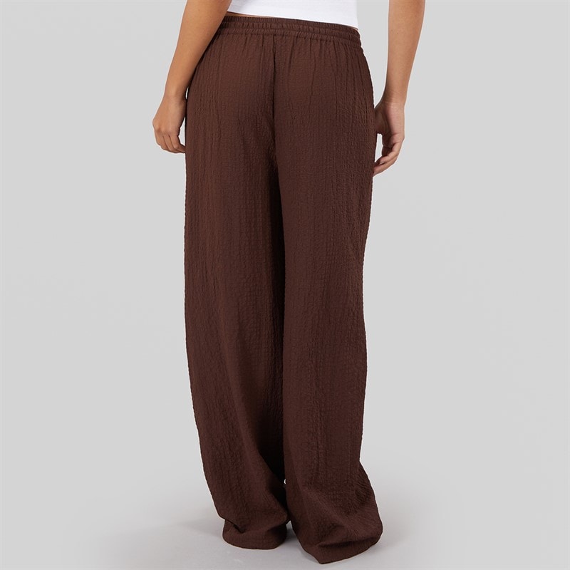 Wednesday's Girl Womens Abbey Tie Waist Trousers Chocolate - Image 3
