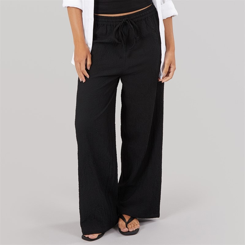 Wednesday's Girl Womens Abbey Tie Waist Trousers Black