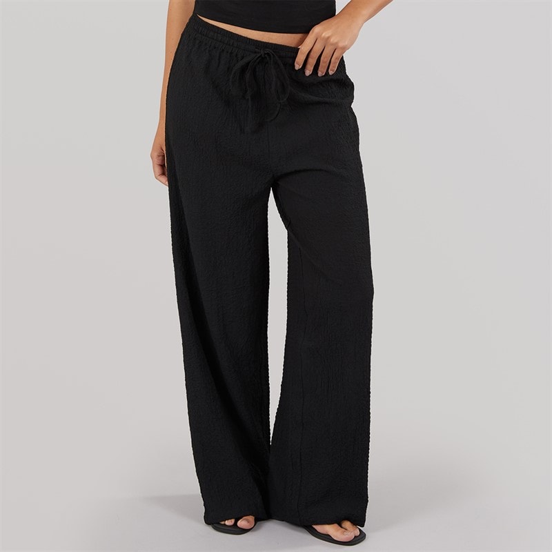 Wednesday's Girl Womens Abbey Tie Waist Trousers Black - Image 2