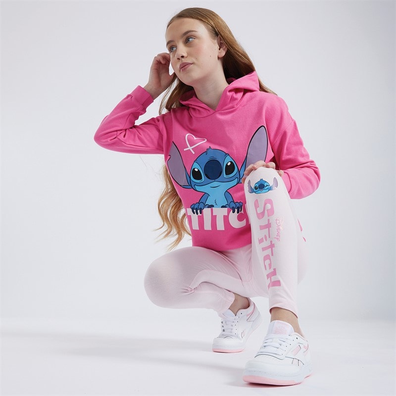 Lilo and Stitch Girls Hoodie And Leggings Set Pink