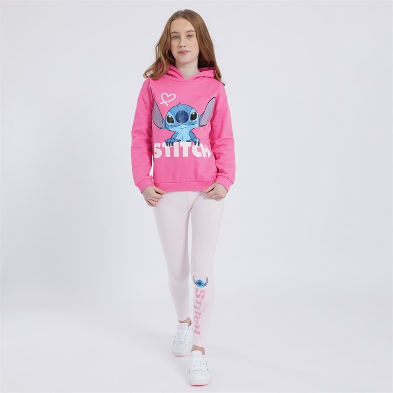 Lilo and Stitch Girls Hoodie And Leggings Set Pink - Image 3