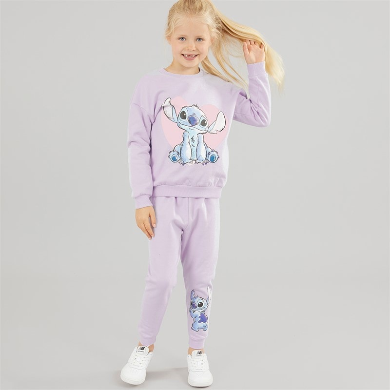 Lilo and Stitch Girls Tracksuit Lilac - Image 1