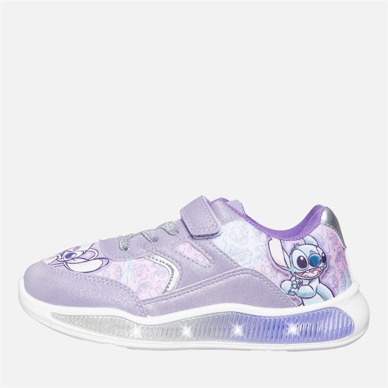 Lilo and Stitch Girls Troon Light Up Trainers Lilac - Image 1