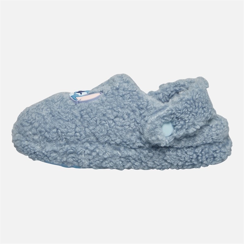 Lilo and Stitch Girls Bedale Borg Mule Slippers Light Blue - Image 2