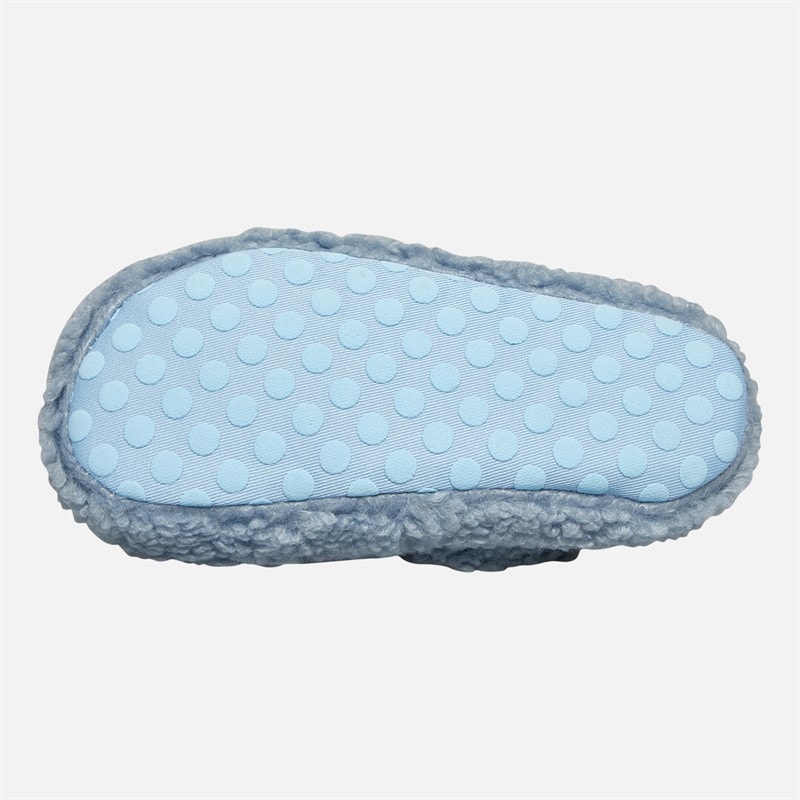 Lilo and Stitch Girls Bedale Borg Mule Slippers Light Blue - Image 3