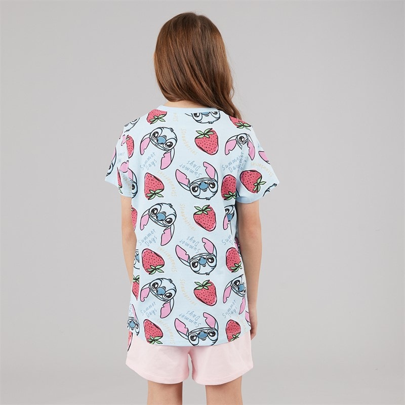 Lilo and Stitch Disney Girls T-Shirt And Shorts Set Blue - Image 2